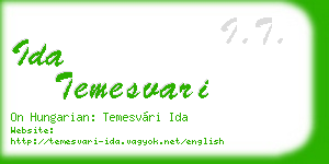 ida temesvari business card